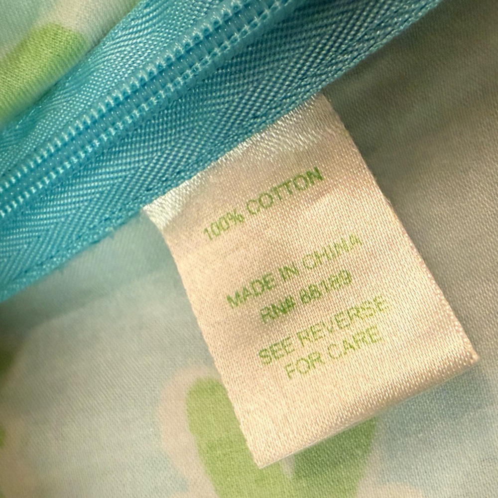 Lilly Pulitzer Bright Green Blue Tropical Leaf Print Ciara Tunic Top Size Medium - Picture 10 of 10